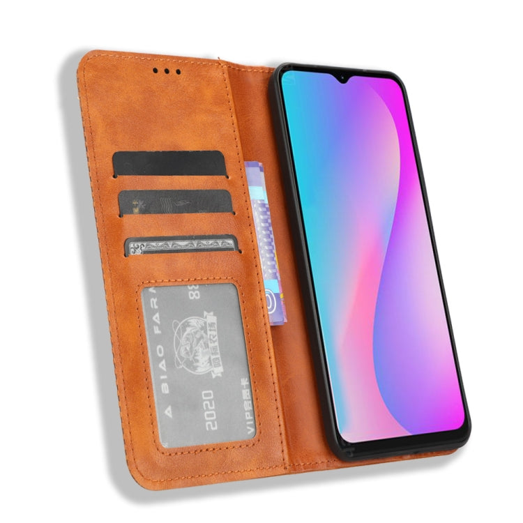 For Itel A60 Magnetic Buckle Retro Texture Leather Phone Case