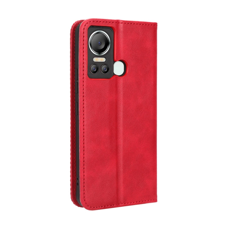 For Itel S18 S663L Magnetic Buckle Retro Texture Leather Phone Case