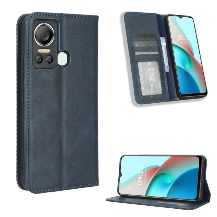 For Itel S18 S663L Magnetic Buckle Retro Texture Leather Phone Case