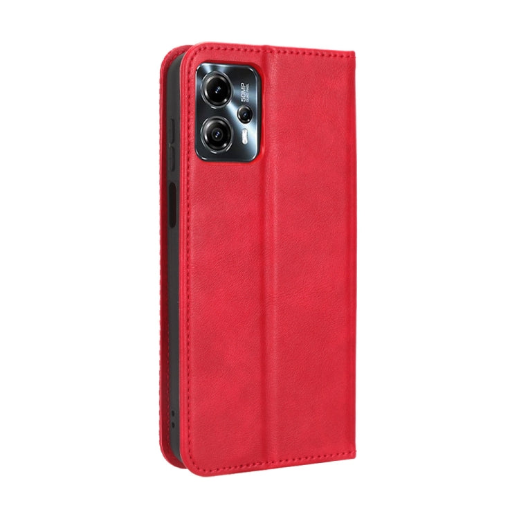For Motorola Moto G13 / G23 4G Magnetic Buckle Retro Texture Leather Phone Case