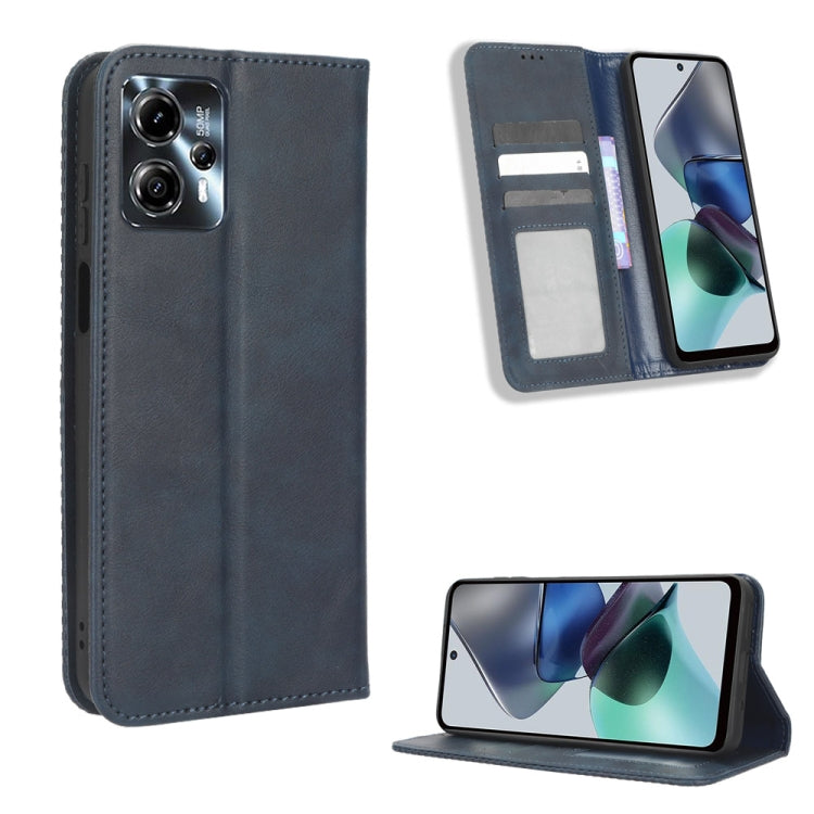 For Motorola Moto G13 / G23 4G Magnetic Buckle Retro Texture Leather Phone Case