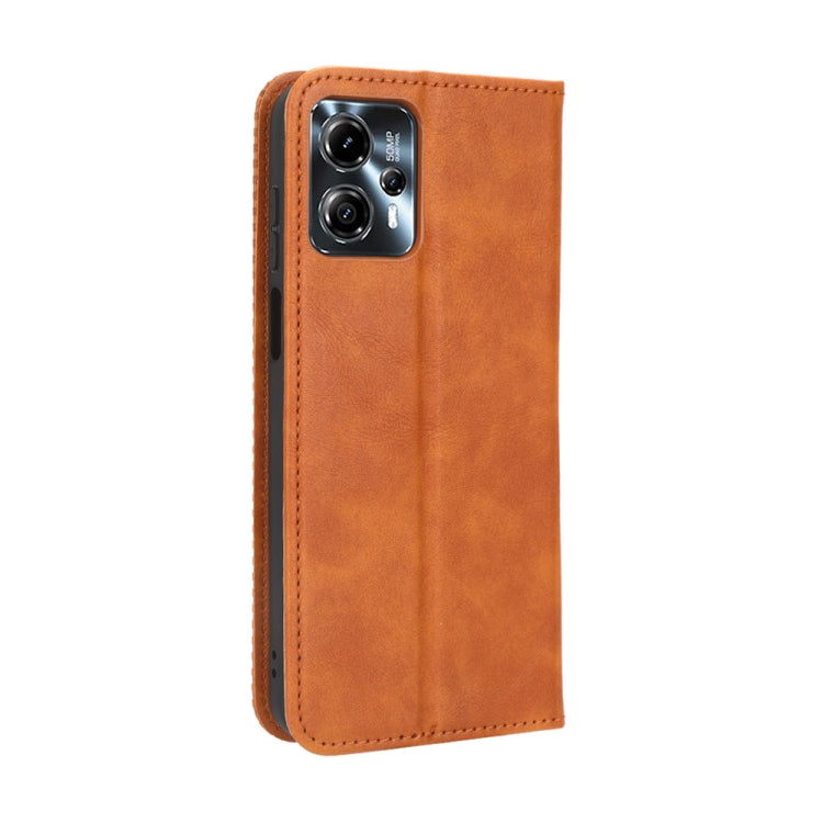For Motorola Moto G13 / G23 4G Magnetic Buckle Retro Texture Leather Phone Case