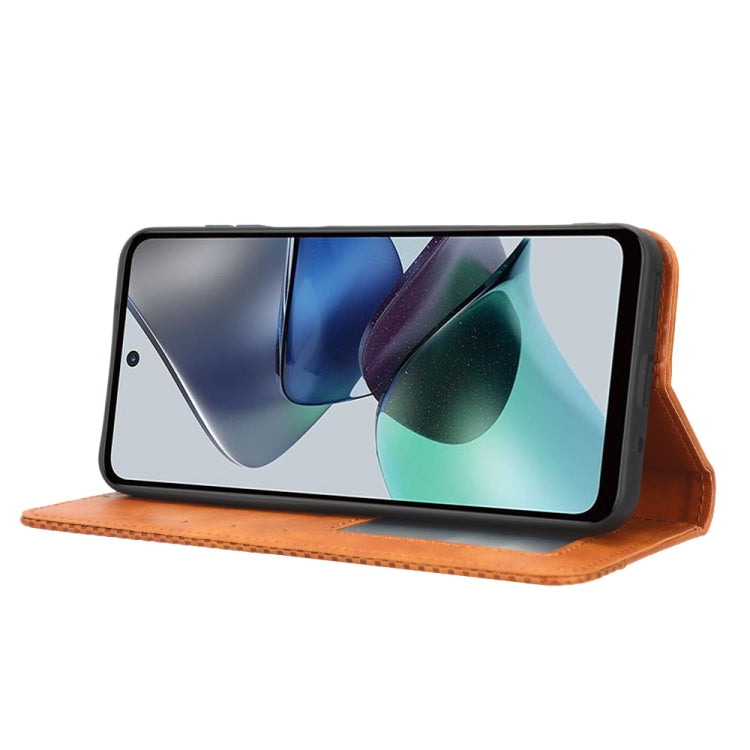 For Motorola Moto G13 / G23 4G Magnetic Buckle Retro Texture Leather Phone Case