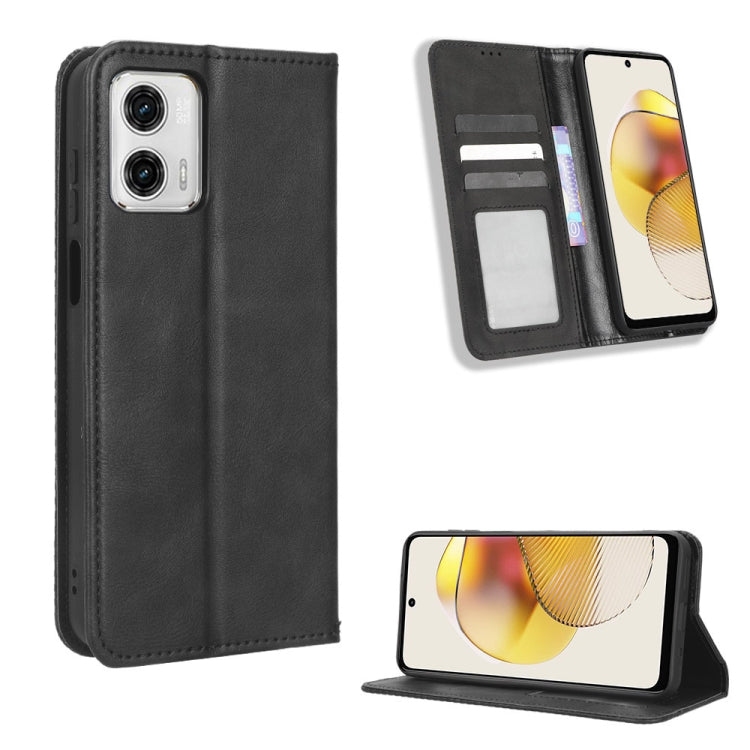 For Motorola Moto G73 5G Magnetic Buckle Retro Texture Leather Phone Case