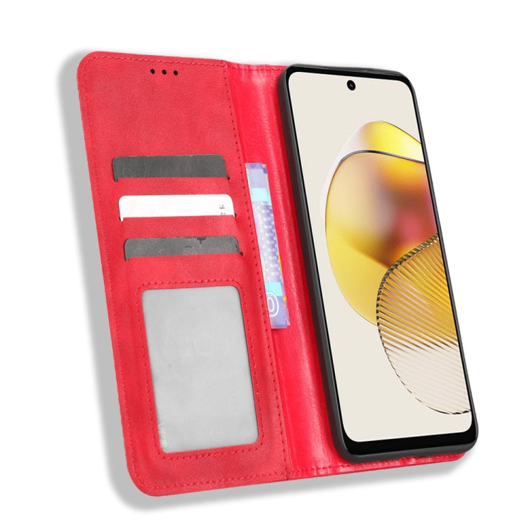 For Motorola Moto G73 5G Magnetic Buckle Retro Texture Leather Phone Case