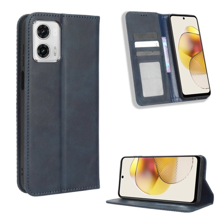 For Motorola Moto G73 5G Magnetic Buckle Retro Texture Leather Phone Case