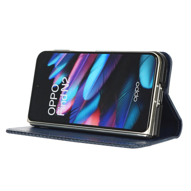 For OPPO Find N2 Magnetic Buckle Retro Texture Leather Phone Case