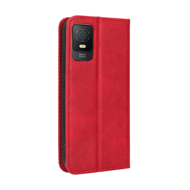 For TCL 403 Magnetic Buckle Retro Texture Leather Phone Case