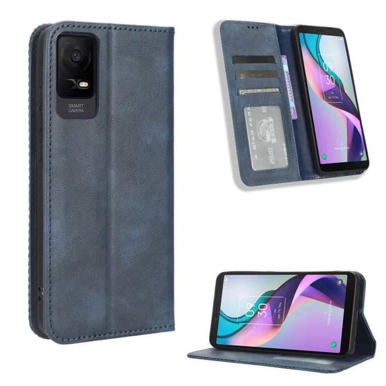 For TCL Ion X Magnetic Buckle Retro Texture Leather Phone Case