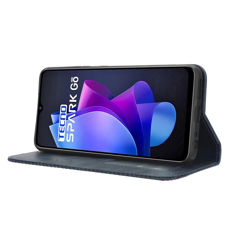 For Tecno Spark Go 2023 Magnetic Buckle Retro Texture Leather Phone Case