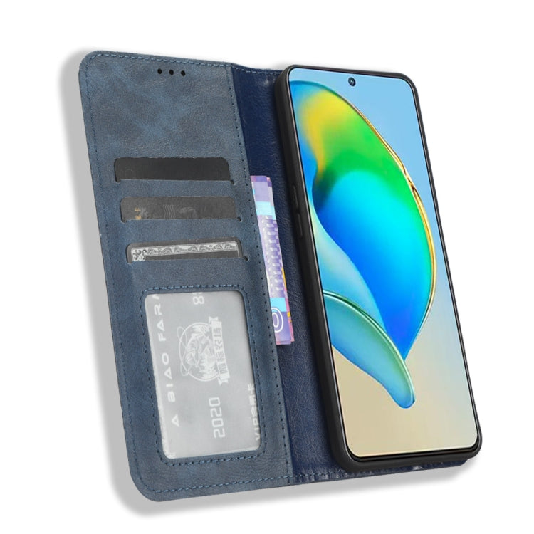 For ZTE Blade V40s Magnetic Buckle Retro Texture Leather Phone Case