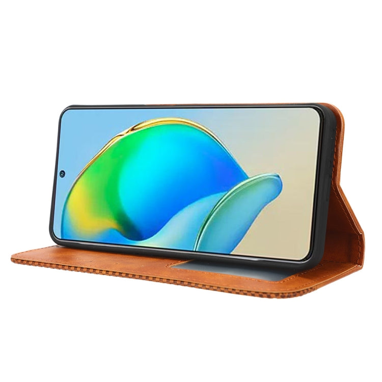 For ZTE Blade V40s Magnetic Buckle Retro Texture Leather Phone Case