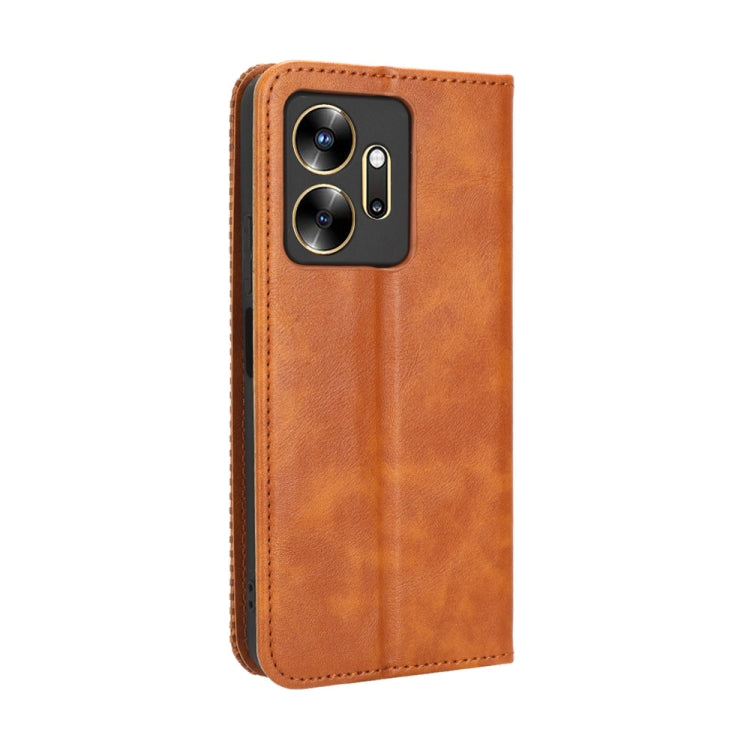 For Infinix Zero 20 X6821 Magnetic Buckle Retro Texture Leather Phone Case