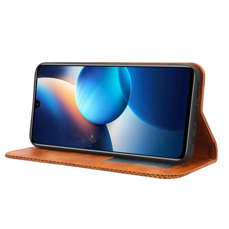 For Infinix Zero 20 X6821 Magnetic Buckle Retro Texture Leather Phone Case