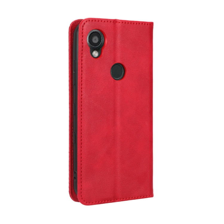 For Kyocera Digno SX3 KYG02 Magnetic Buckle Retro Texture Leather Phone Case