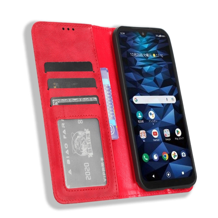 For Kyocera Digno SX3 KYG02 Magnetic Buckle Retro Texture Leather Phone Case