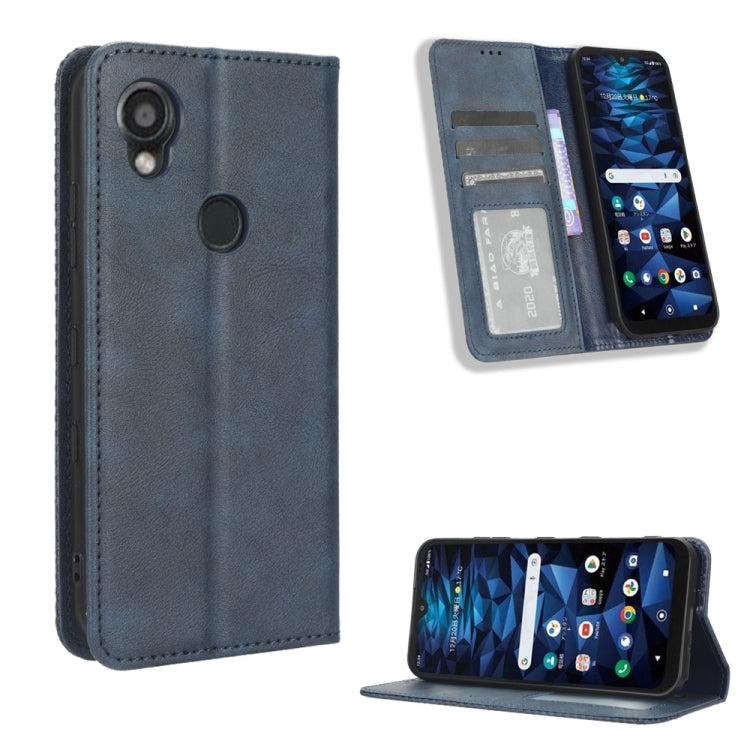For Kyocera Digno SX3 KYG02 Magnetic Buckle Retro Texture Leather Phone Case