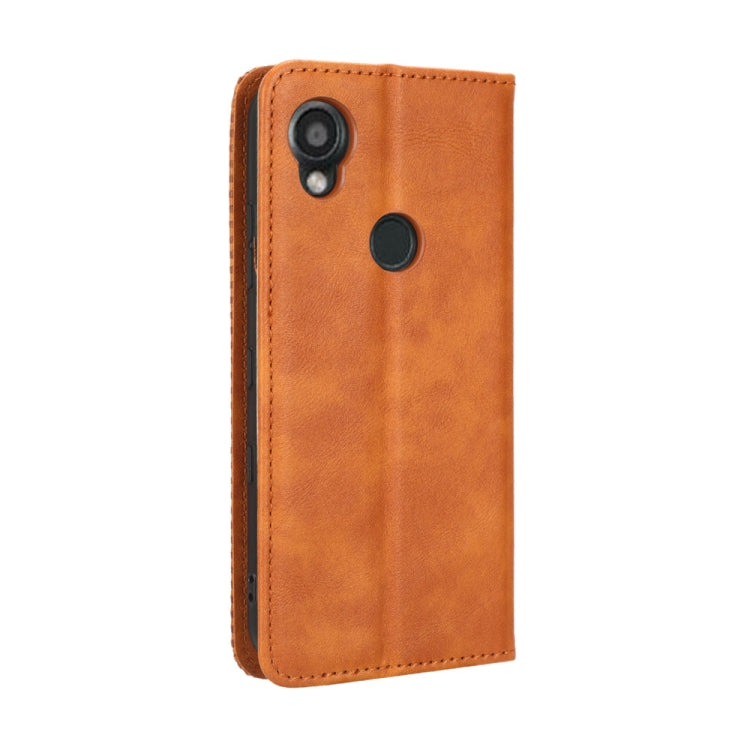 For Kyocera Digno SX3 KYG02 Magnetic Buckle Retro Texture Leather Phone Case