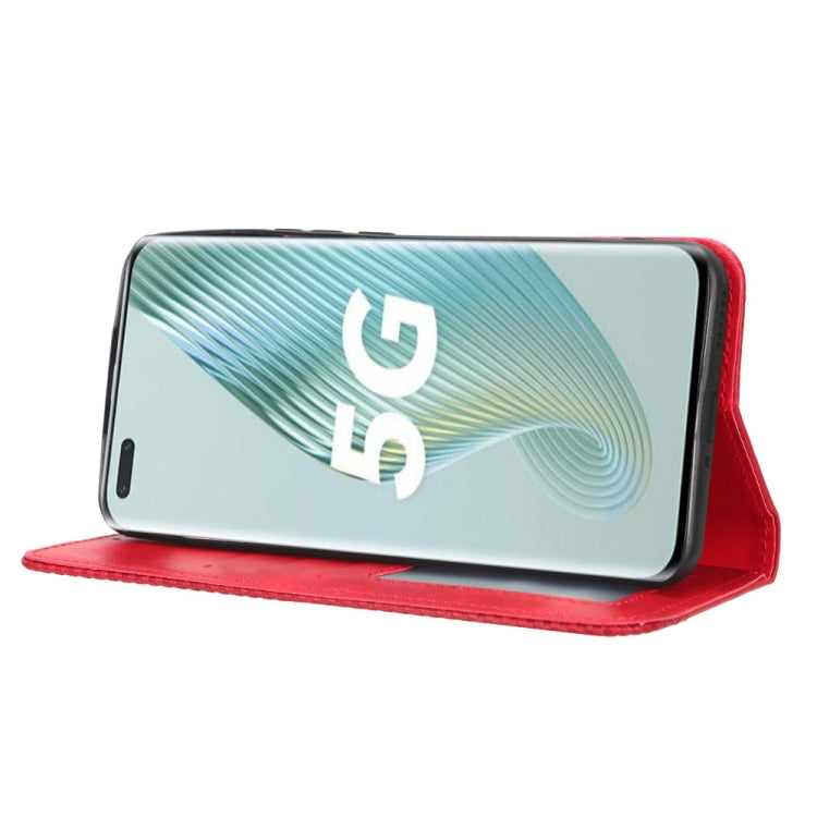 For Honor Magic5 Pro Magnetic Buckle Retro Texture Leather Phone Case