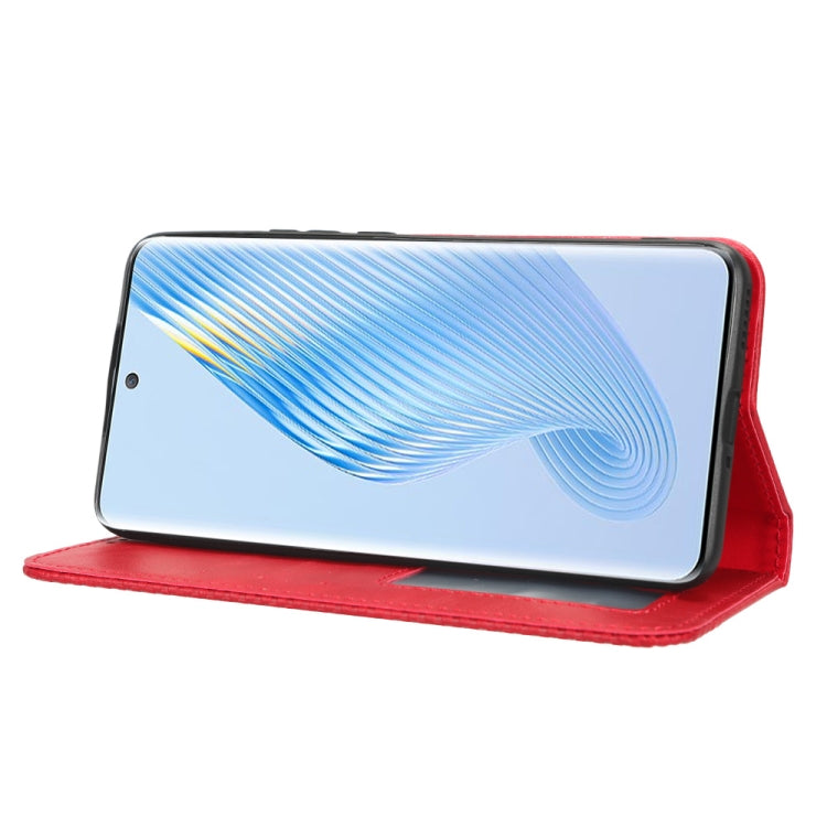 For Honor Magic5 Magnetic Buckle Retro Texture Leather Phone Case