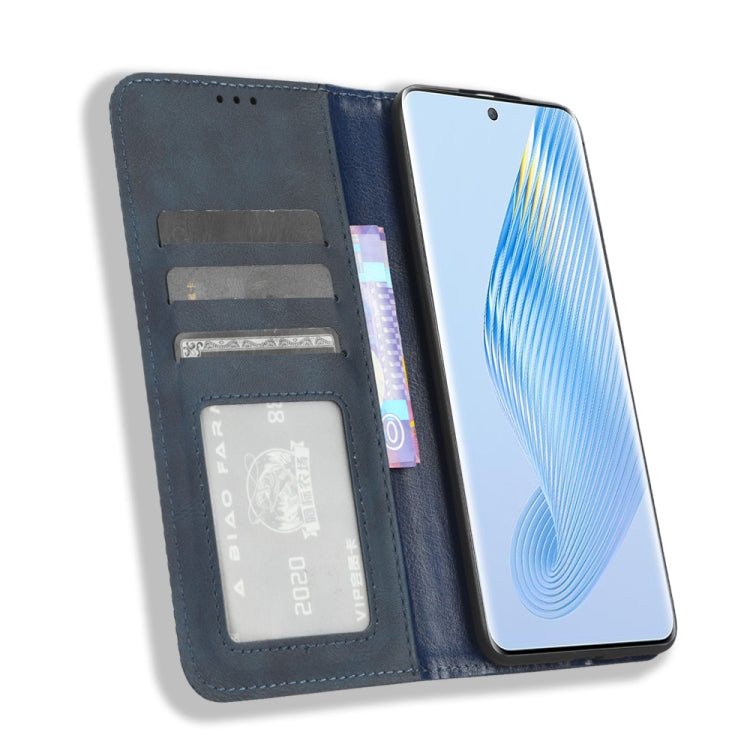 For Honor Magic5 Magnetic Buckle Retro Texture Leather Phone Case