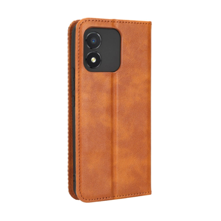 For Honor X5 Magnetic Buckle Retro Texture Leather Phone Case