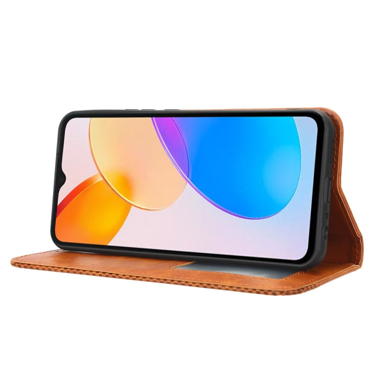 For Honor X5 Magnetic Buckle Retro Texture Leather Phone Case