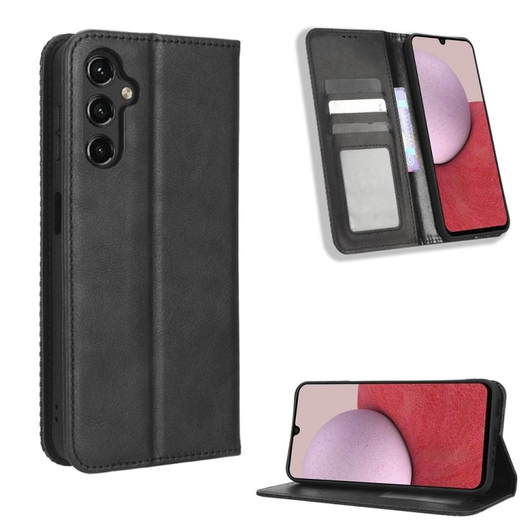For Samsung Galaxy A24 4G Magnetic Buckle Retro Texture Leather Phone Case