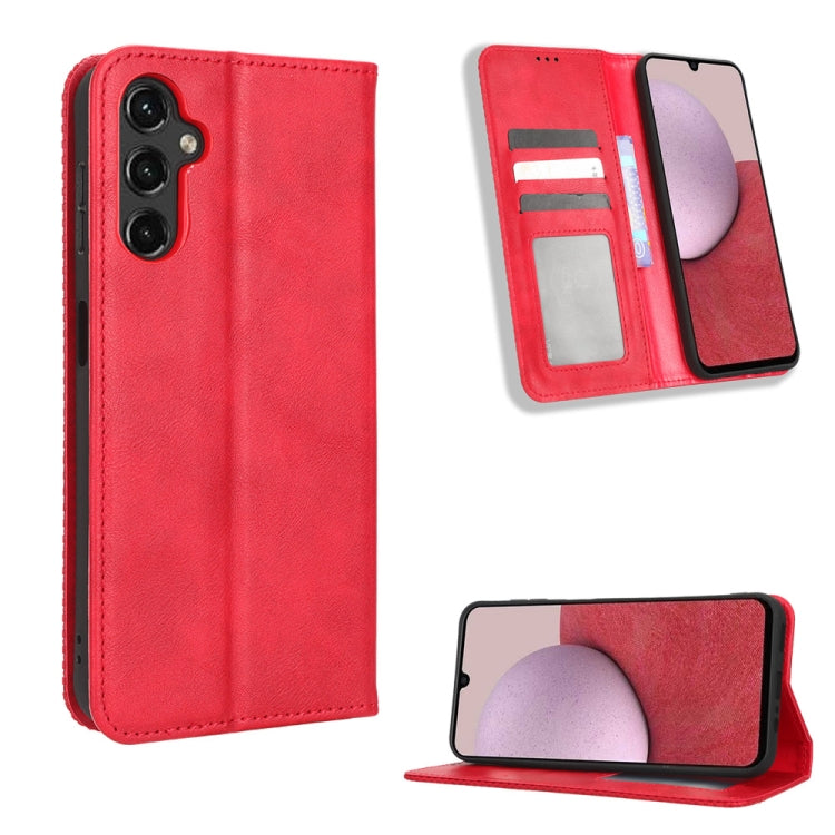 For Samsung Galaxy A24 4G Magnetic Buckle Retro Texture Leather Phone Case