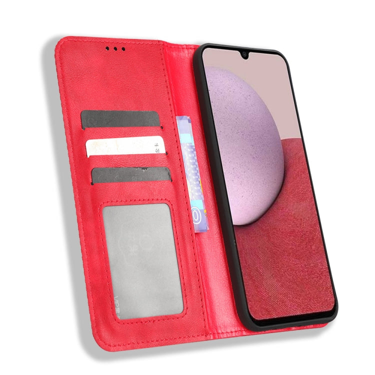 For Samsung Galaxy A24 4G Magnetic Buckle Retro Texture Leather Phone Case