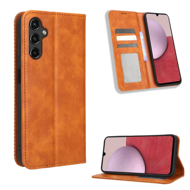 For Samsung Galaxy A24 4G Magnetic Buckle Retro Texture Leather Phone Case