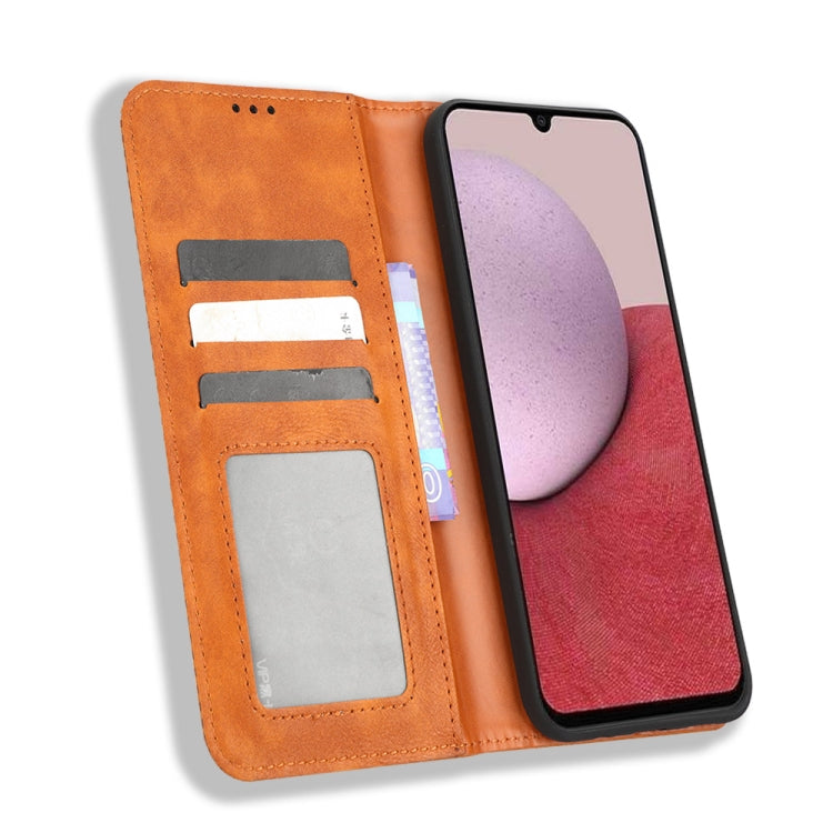 For Samsung Galaxy A24 4G Magnetic Buckle Retro Texture Leather Phone Case