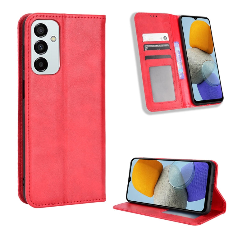 For Samsung Galaxy M13 4G / M23 5G Magnetic Buckle Retro Texture Leather Phone Case
