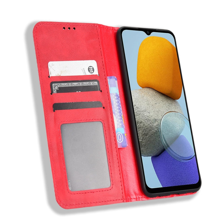 For Samsung Galaxy M13 4G / M23 5G Magnetic Buckle Retro Texture Leather Phone Case