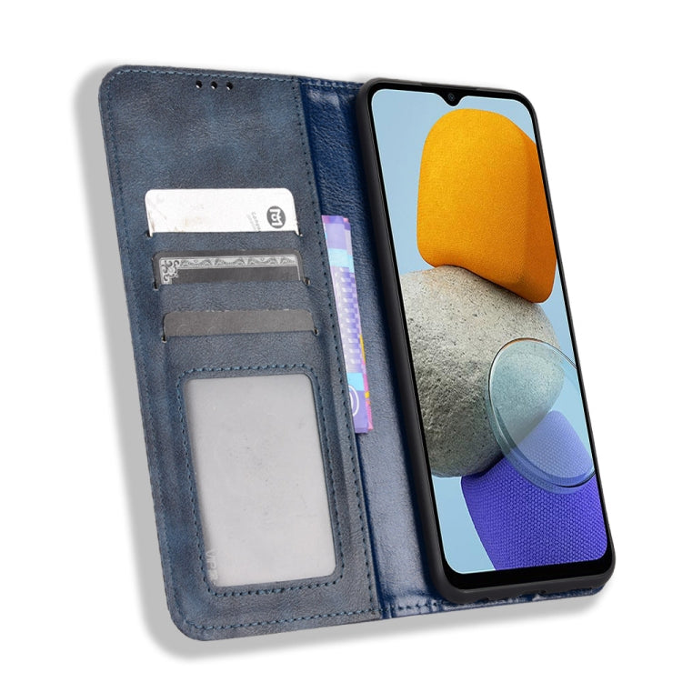 For Samsung Galaxy M13 4G / M23 5G Magnetic Buckle Retro Texture Leather Phone Case