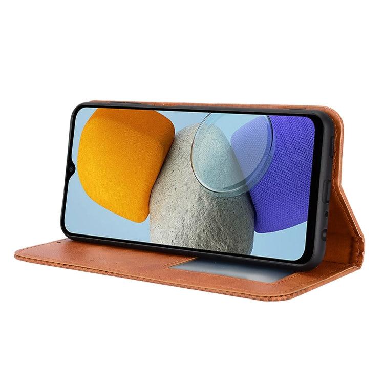 For Samsung Galaxy M13 4G / M23 5G Magnetic Buckle Retro Texture Leather Phone Case