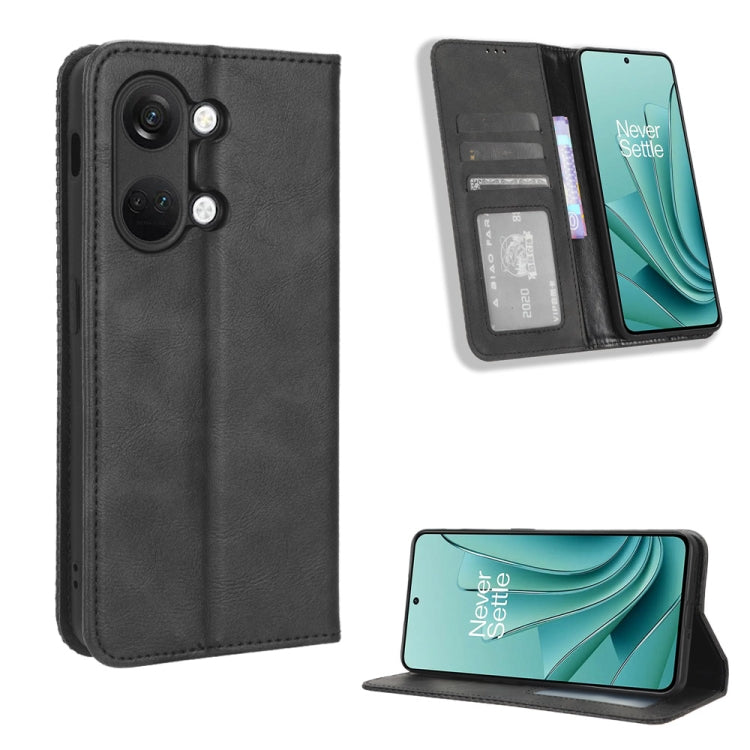 For OnePlus Ace 2V Magnetic Buckle Retro Texture Leather Phone Case