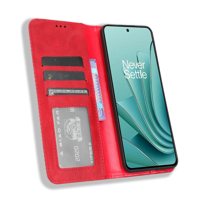 For OnePlus Ace 2V Magnetic Buckle Retro Texture Leather Phone Case