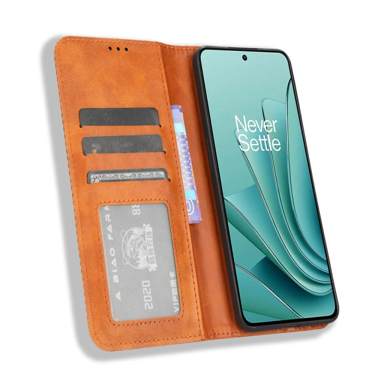 For OnePlus Ace 2V Magnetic Buckle Retro Texture Leather Phone Case