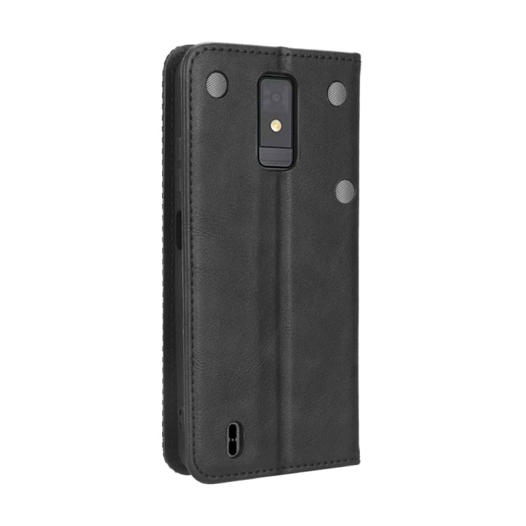 For ZTE Blade A32 Magnetic Buckle Retro Texture Leather Phone Case