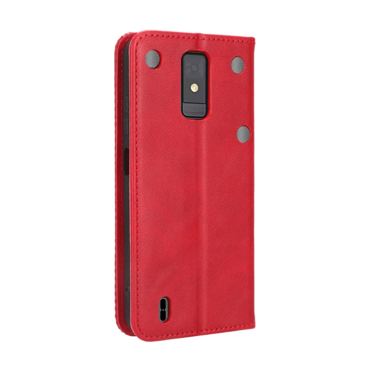 For ZTE Blade A32 Magnetic Buckle Retro Texture Leather Phone Case
