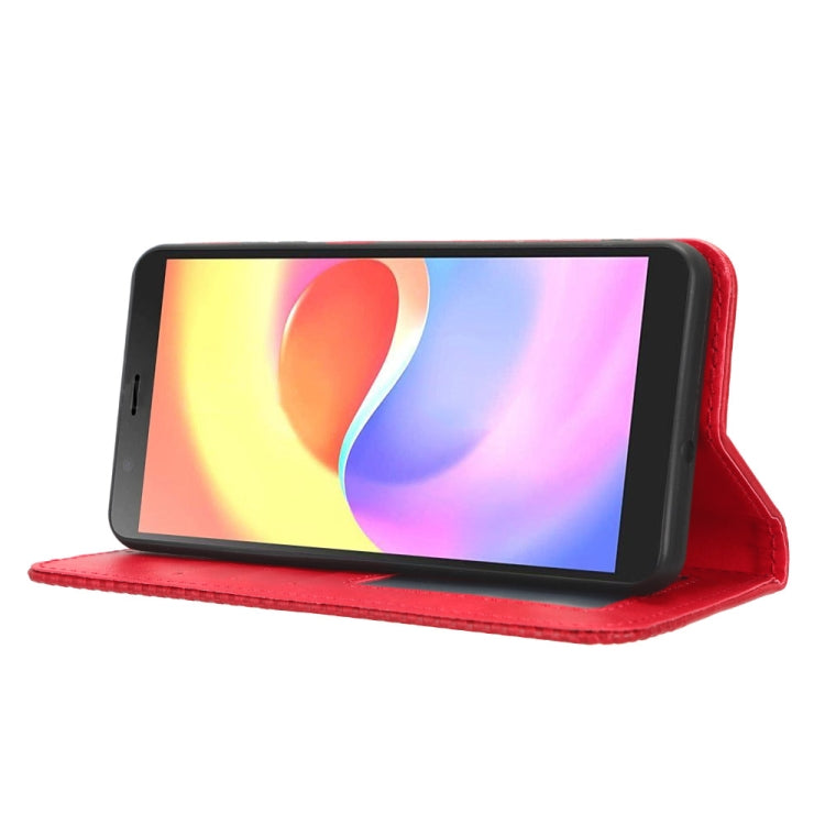 For ZTE Blade A32 Magnetic Buckle Retro Texture Leather Phone Case