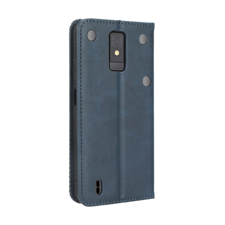 For ZTE Blade A32 Magnetic Buckle Retro Texture Leather Phone Case