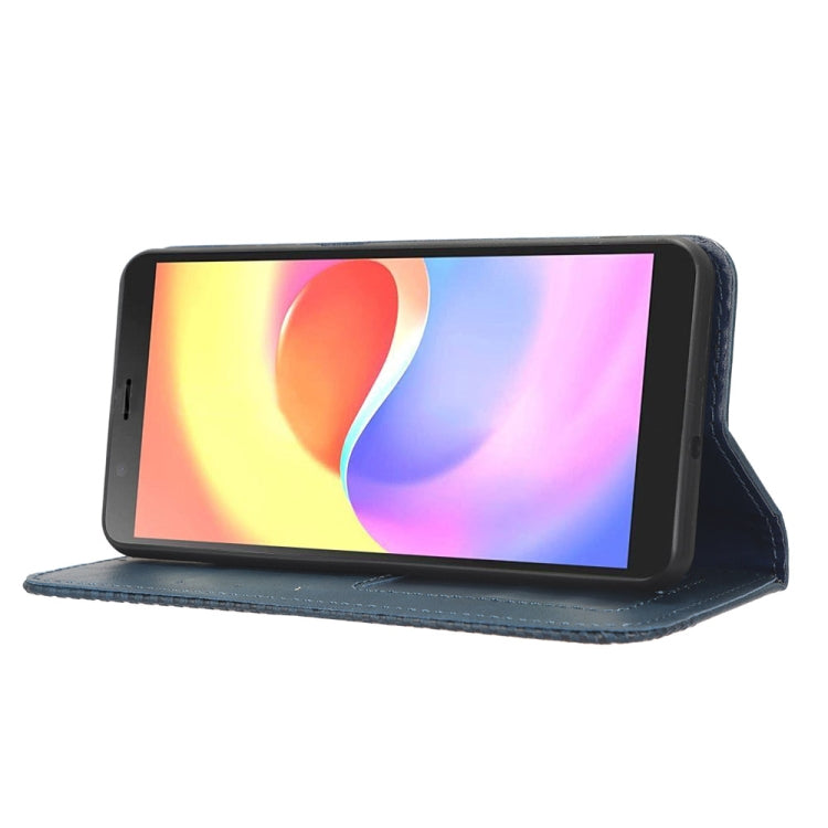 For ZTE Blade A32 Magnetic Buckle Retro Texture Leather Phone Case