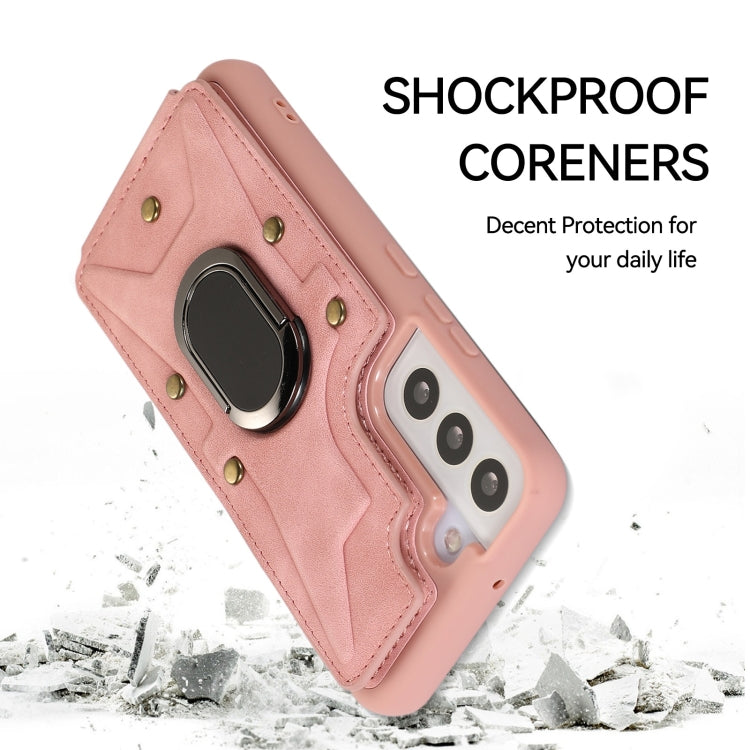 For Samsung Galaxy S23 5G Armor Ring Wallet Back Cover Phone Case