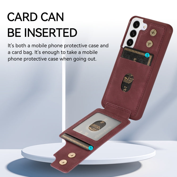 For Samsung Galaxy S23+ 5G Armor Ring Wallet Back Cover Phone Case