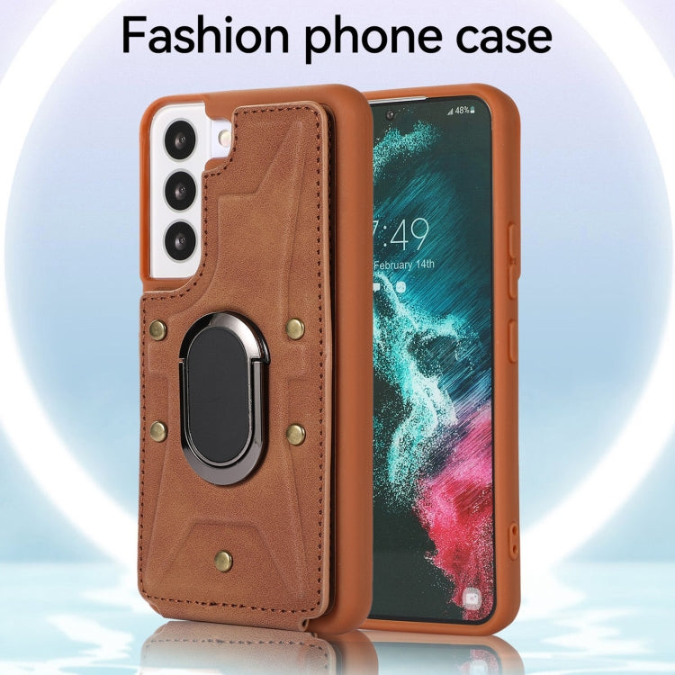 For Samsung Galaxy S23+ 5G Armor Ring Wallet Back Cover Phone Case