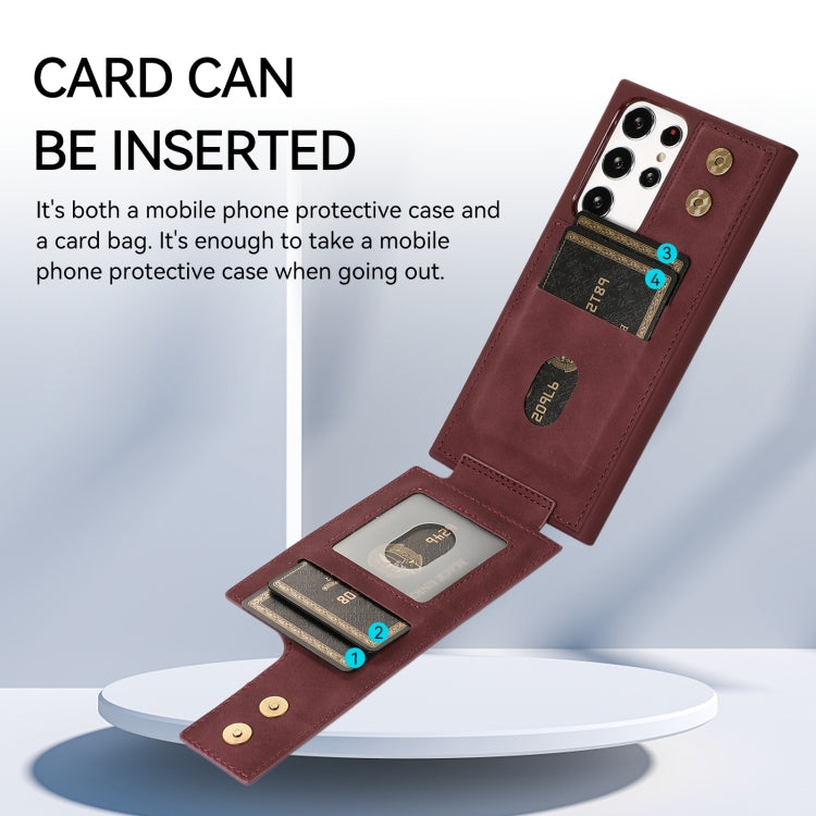 For Samsung Galaxy S23 Ultra 5G Armor Ring Wallet Back Cover Phone Case