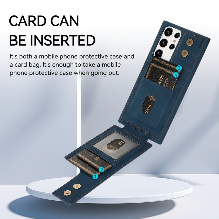 For Samsung Galaxy S23 Ultra 5G Armor Ring Wallet Back Cover Phone Case