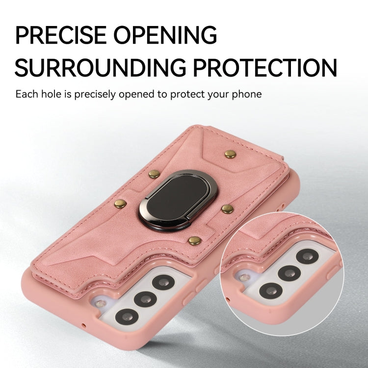 For Samsung Galaxy S22 5G Armor Ring Wallet Back Cover Phone Case